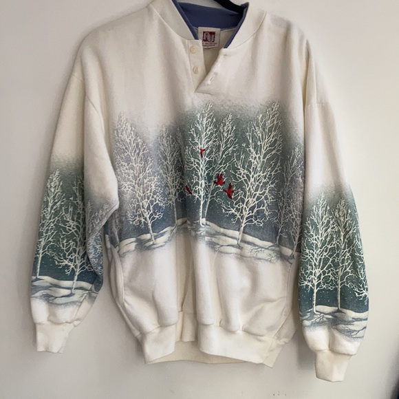 Vintage Sweaters - Vintage Embroidered Graphic Art Sweatshirt